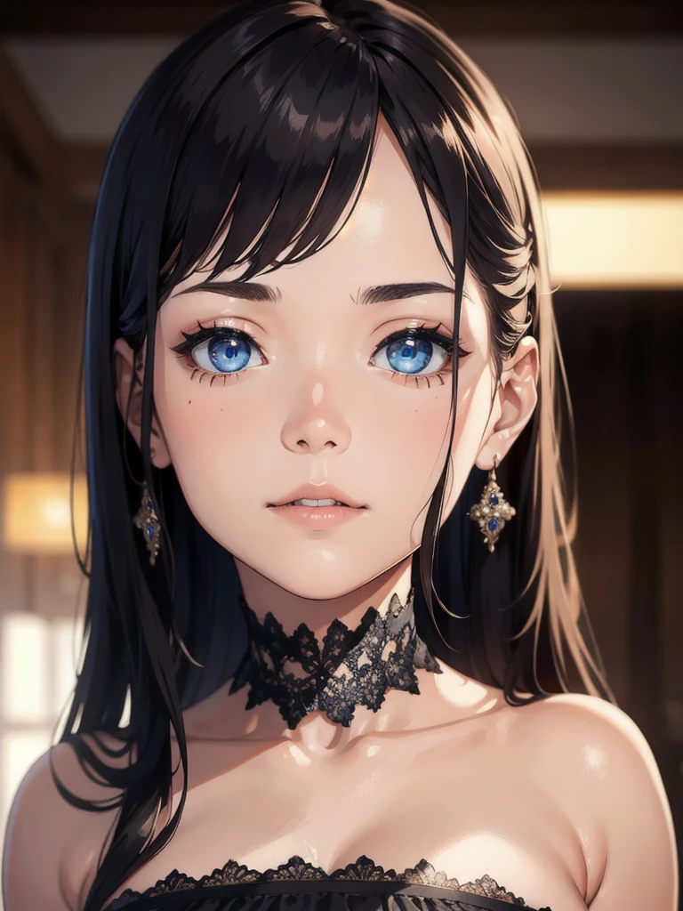 high quality, 最high quality, Realistic, RAW Photos, Realistic, Ultra-realistic 8K CG, Super detailed, High resolution, masterpiece, 1 girl, 18-year-old, Beautiful face of a woman, Soft Face, elegant, Long Hair, blue eyes, Light blue eyes, close, Intricate details, Detailed Texture, The finer details, front , Natural female body, sexy, Very beautiful young woman's face,