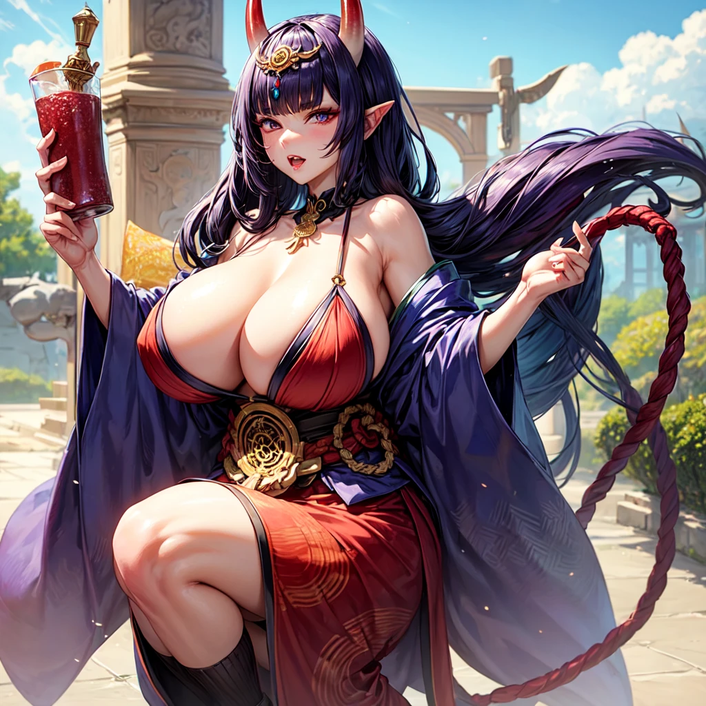 The huge Lagenaria siceraria,beautiful male,Long-headed demon horns,muscle,Shuten-doji