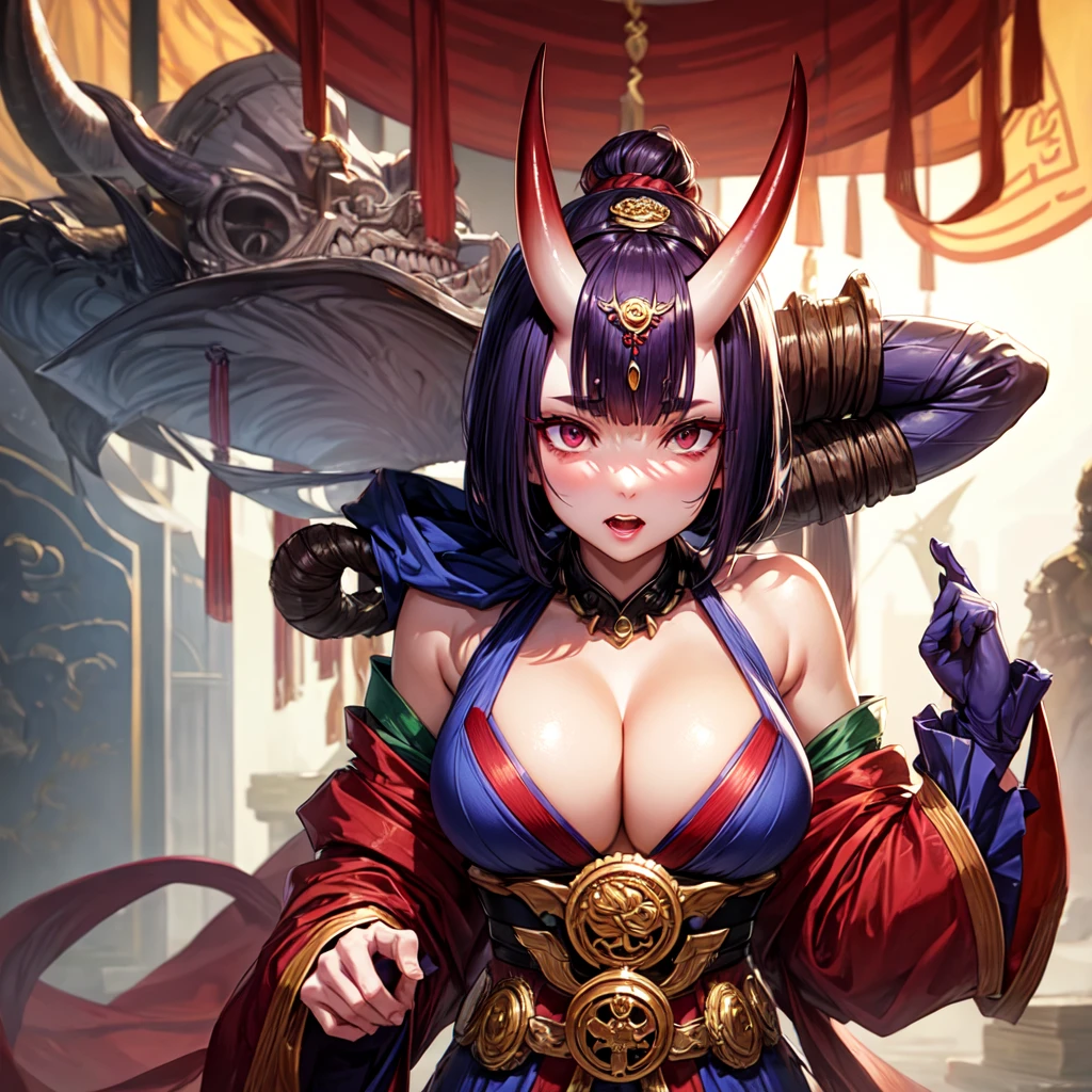 The huge Lagenaria siceraria,beautiful male,Long-headed demon horns,muscle,Shuten-doji