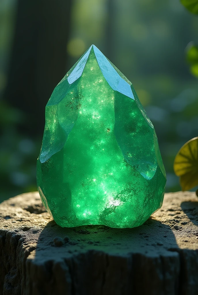 The picture on the card is an Aventurine power stone card.,masterpiece, Highest quality, (Highly detailed CG Unity 8k wallpaper), (Highest quality), (Best illustrations), (Best Shadow), Absurd, Realistic lighting, (abyss), Beautiful sparkle, Tarot Cards,Fortune-telling tools,Green Gemstone、