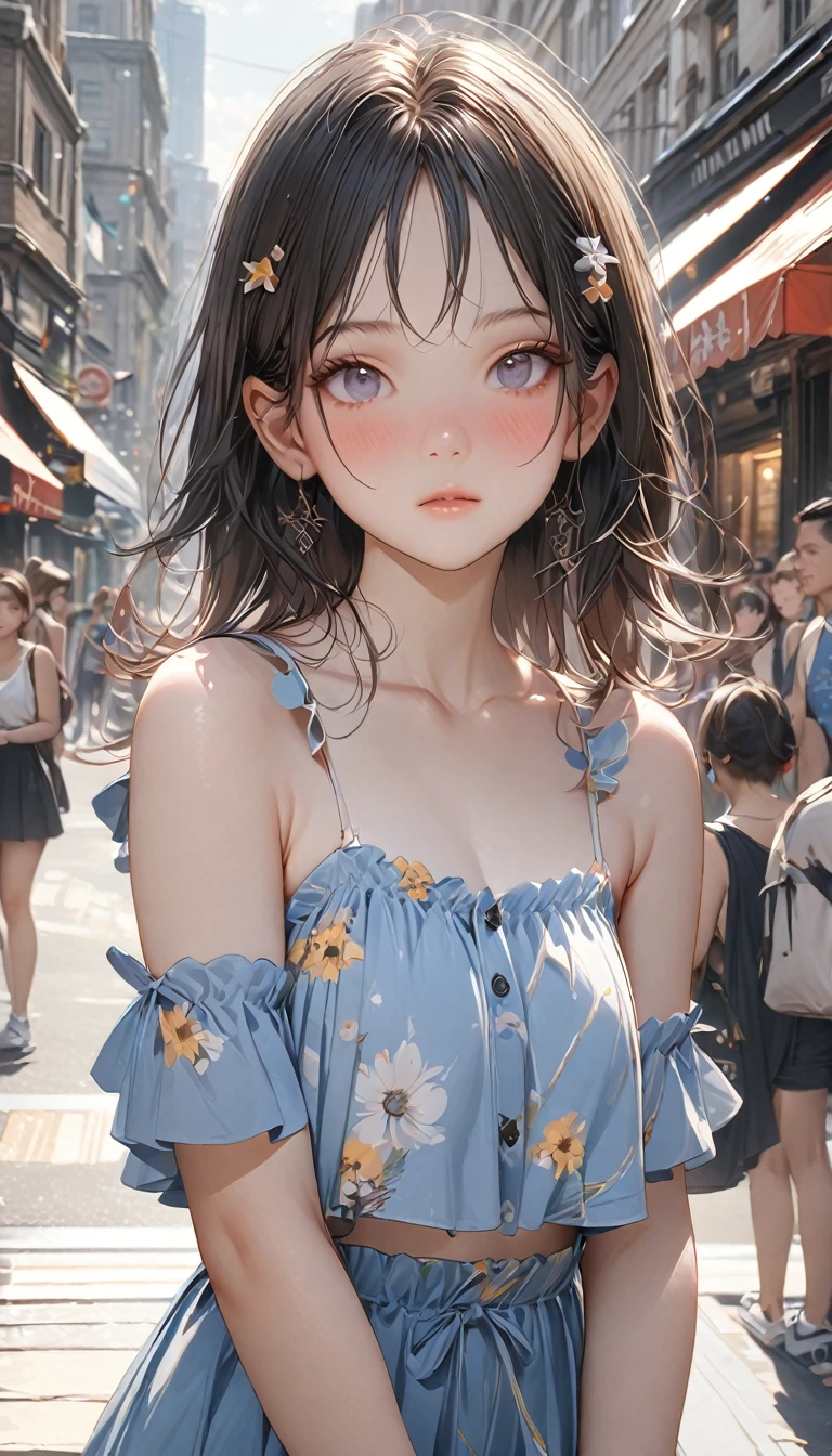 One girl, cute, young, skinny, (3N1DS1NCL41R:0.9), Realistic photos, Extremely detailed, Street Photography, {Highest quality}, {{masterpiece}}, {High resolution}