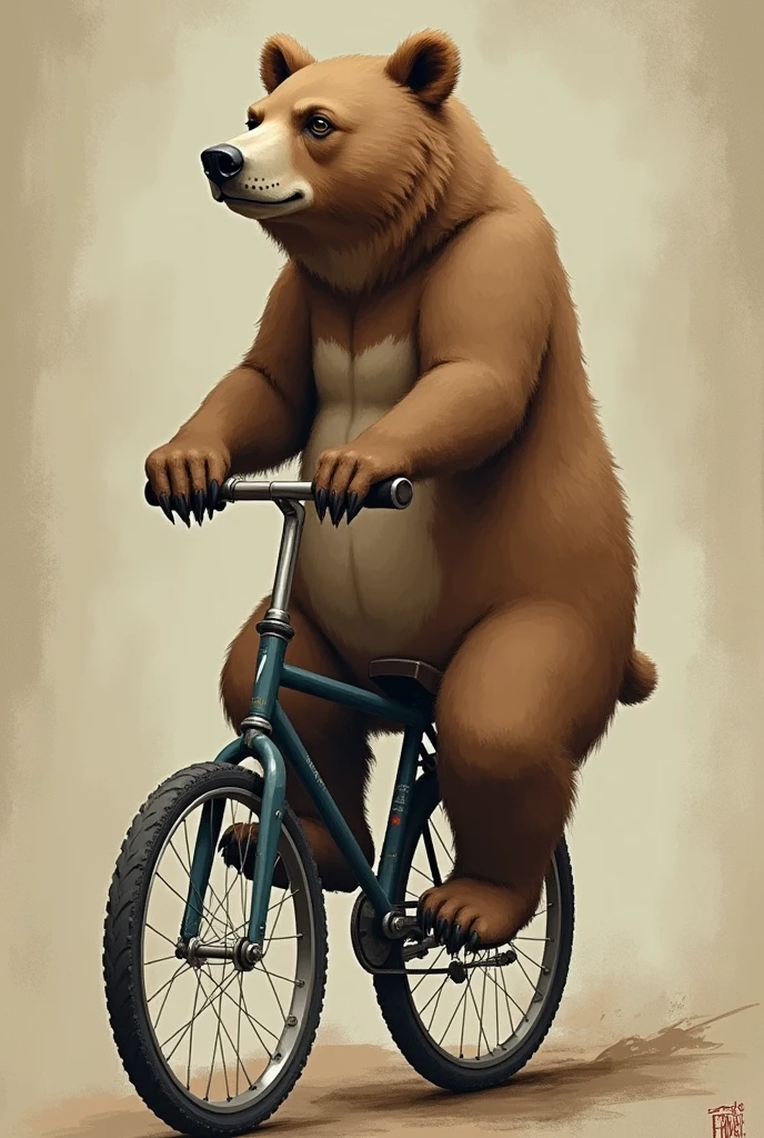A bear riding a unicycle