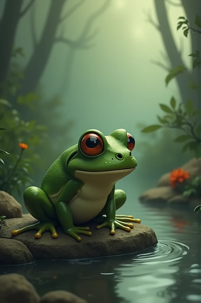 There was a frog who was sad.