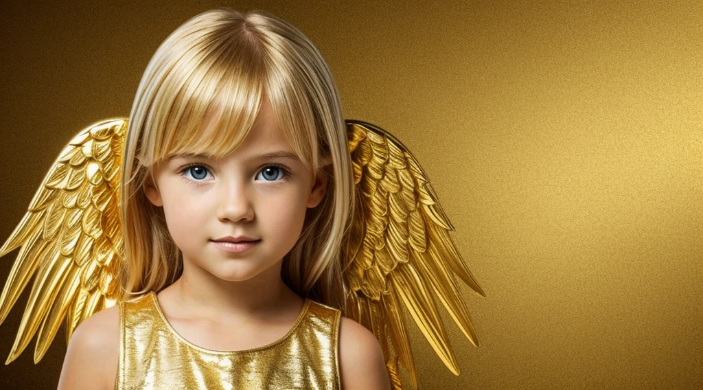 Girl Child Blonde Golden Angel Background gold