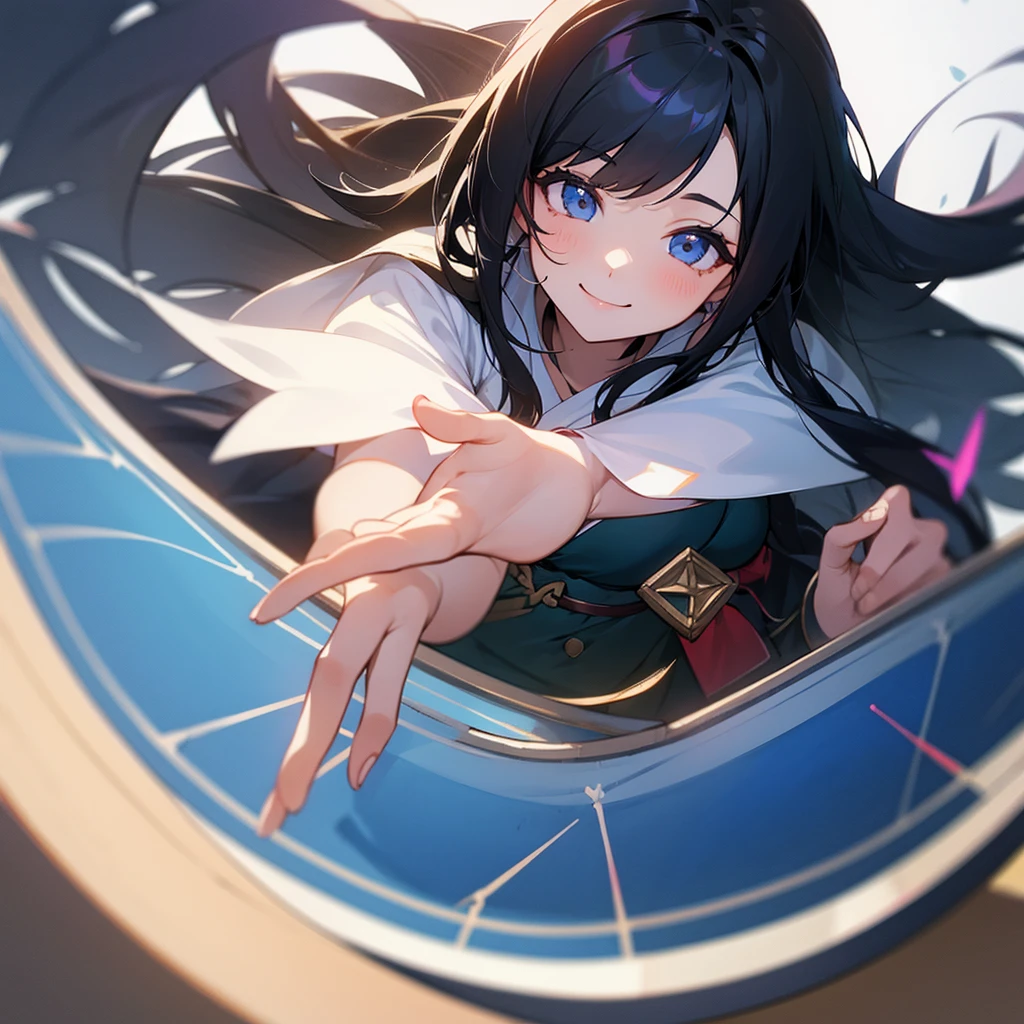 beautiful girl、smile、Playing a game、Black Hair、Long Hair