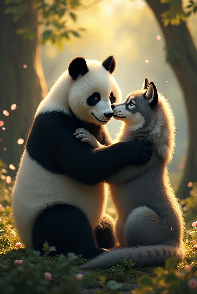 Panda and wolf having sex