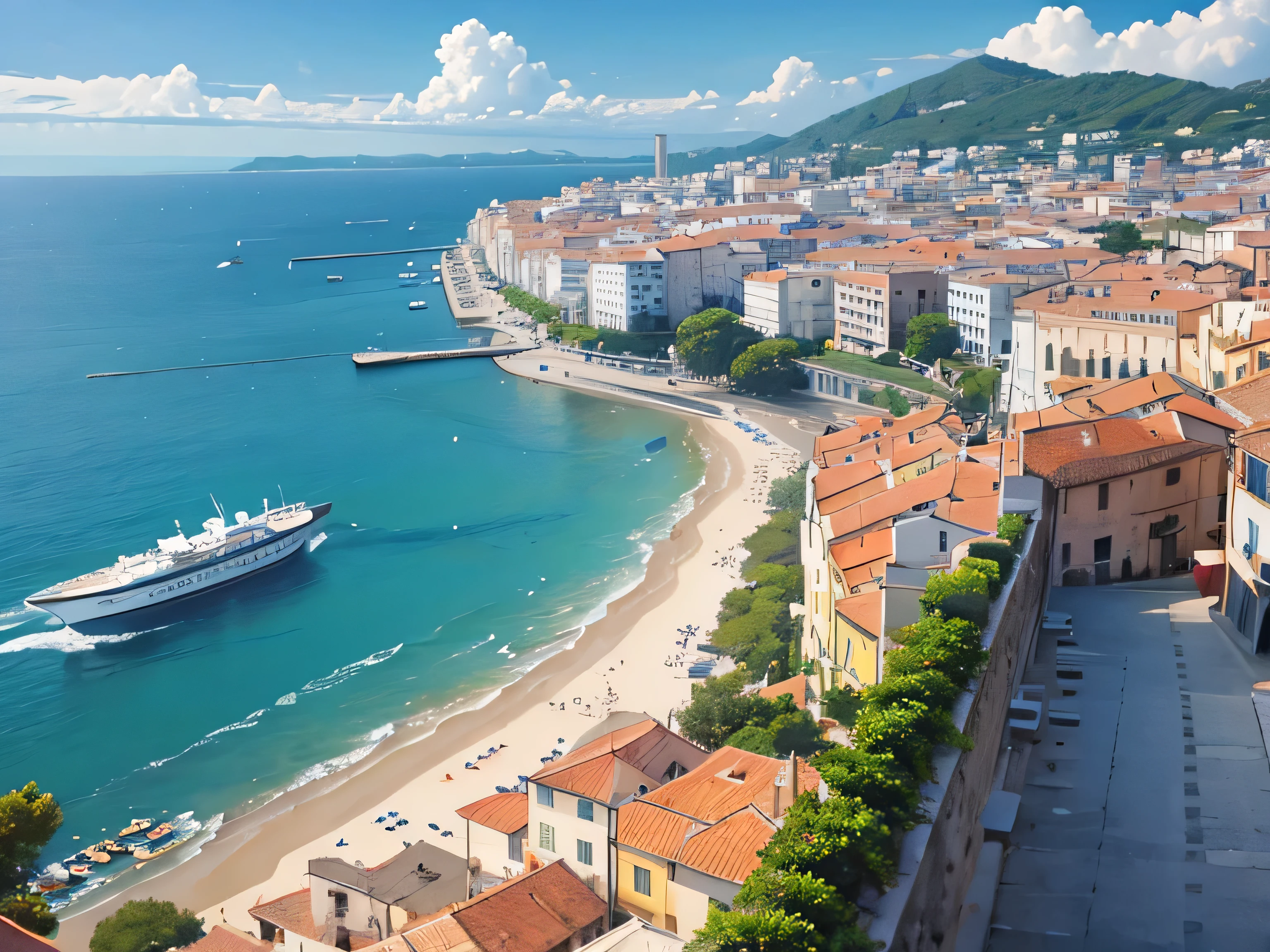 Southern Italian city, view from a distance