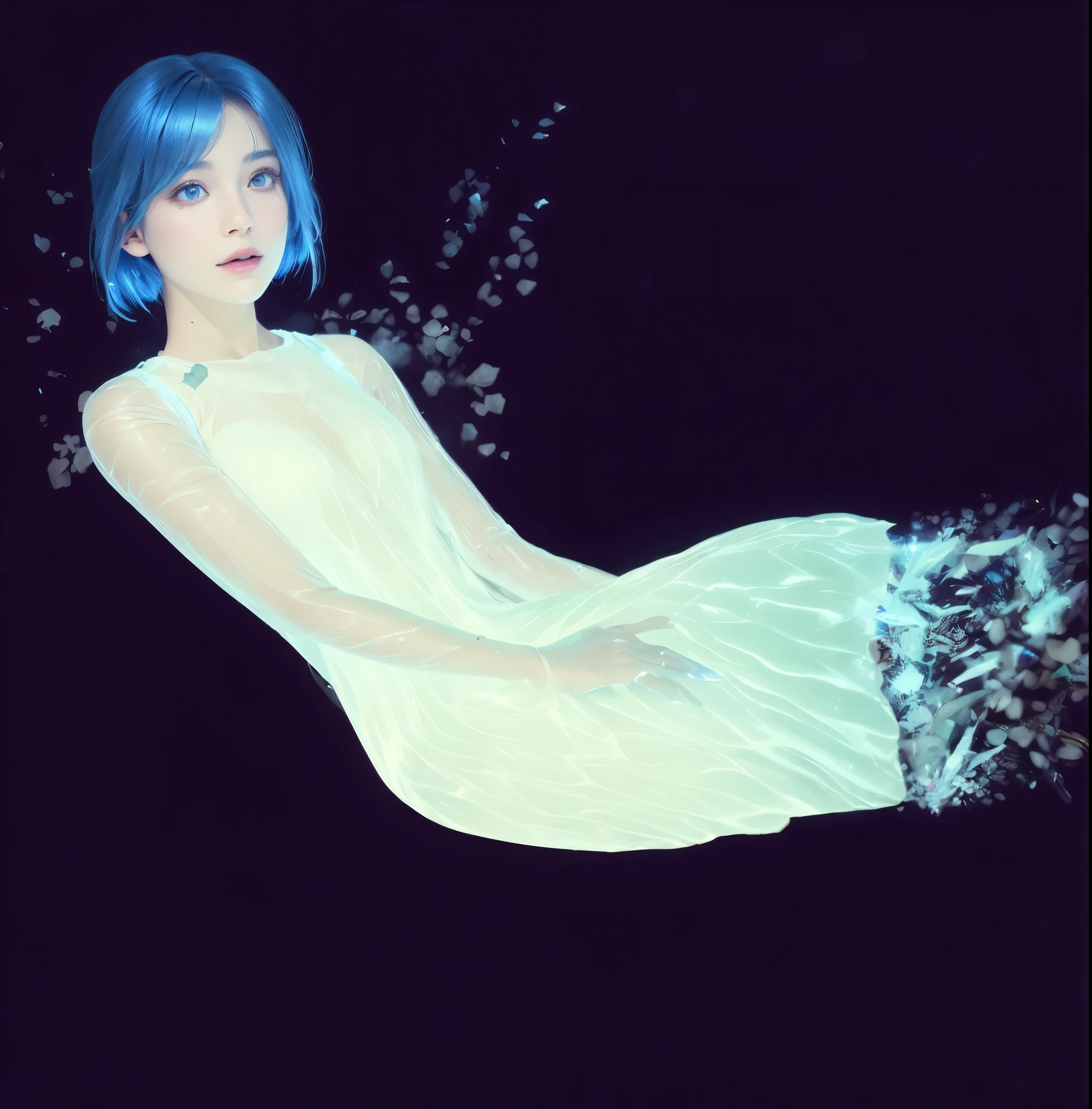 ghost 3d style, simplified design, 3d render, glossy ghost texture, smooth 3d model, ghost multiple light sources, rim light, sharp post effects render, (glossy plastic texture with multiple big light probe refractions), perfect cgi, smooth silhouette, high intensity refraction, (super glossy material), most beautiful vfx , blue background, plastic refractions, realistic, 4k, high resolution, rim light, photo shoot, commercial photo, profile shot, 4k, rim light, high resolution, 4k, glossy texture, smooth 3d model, multiple light sources, rim light, sharp post effects render, (glossy metallic texture with multiple big light probe refractions), perfect cgi, cgi art created only with gradients, smooth silhouette, high intensity refraction, (super glossy chrome material), most beautiful vfx, blue background, chrome metal refractions, multiple light sources, rim light, sharp post effects render, perfect cgi, digital art, detailed digital art, reflective, best quality, 4k, masterpiece:1.2, ultra-detailed, realistic, vivid colors, dark and moody lighting, The image of the highest quality, ensuring every detail is showcased perfectly. It in 4k resolution, allowing viewers to immerse themselves in the richness of the colors and intricate details. The realistic rendering. under the spotlight, reflecting, high-resolution image, realistic rendering, dark background, and rim light photorealistic