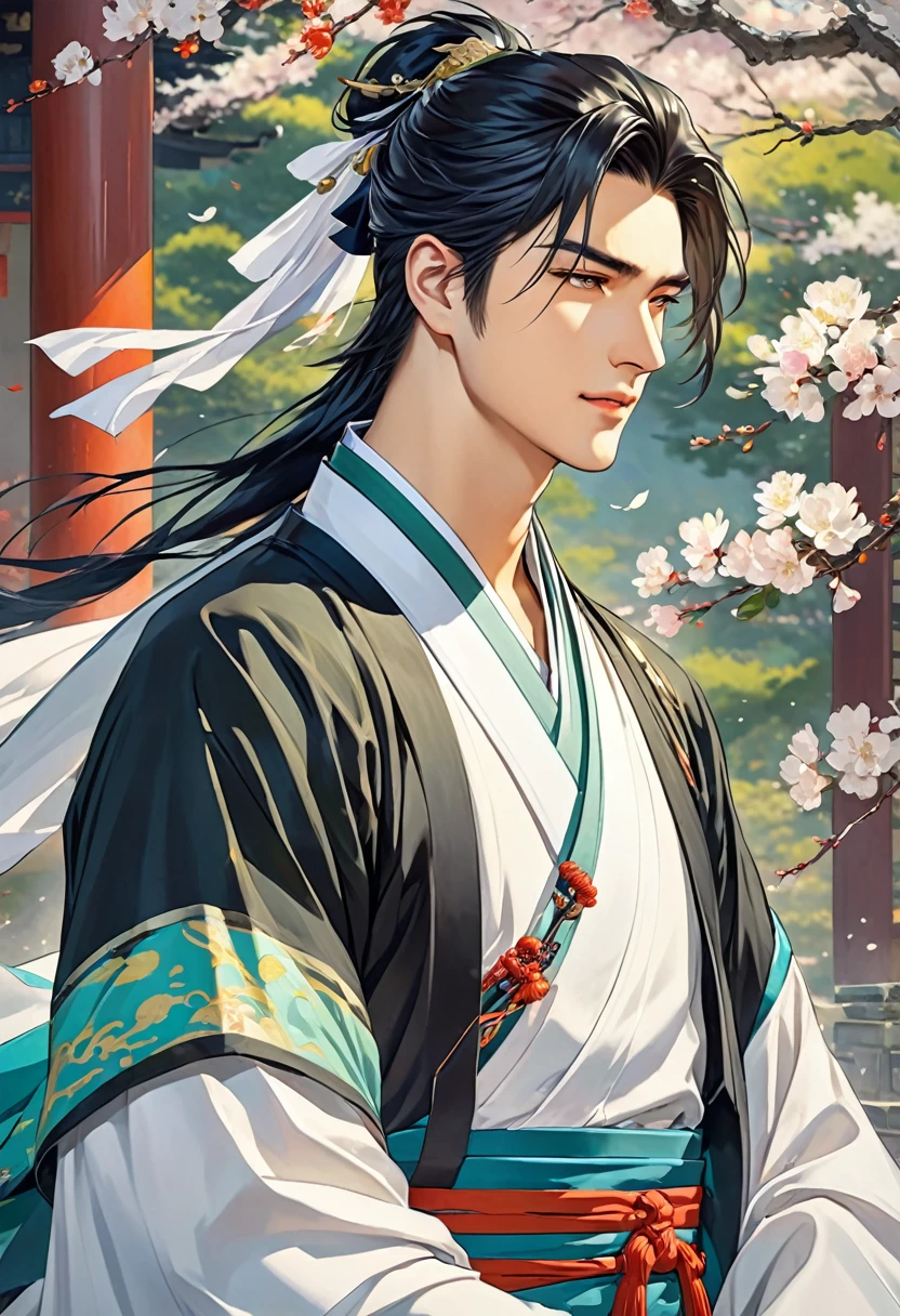 Zhuge Liang, tactician, handsome, debt, wind, A young man in his twenties, youth, no beard, gentleness