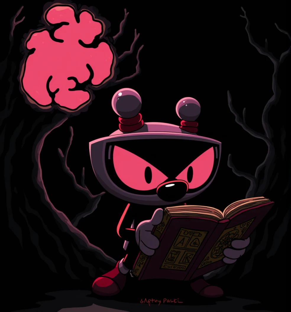 Cuphead from the game Cuphead finding a journal from Gravity falls 