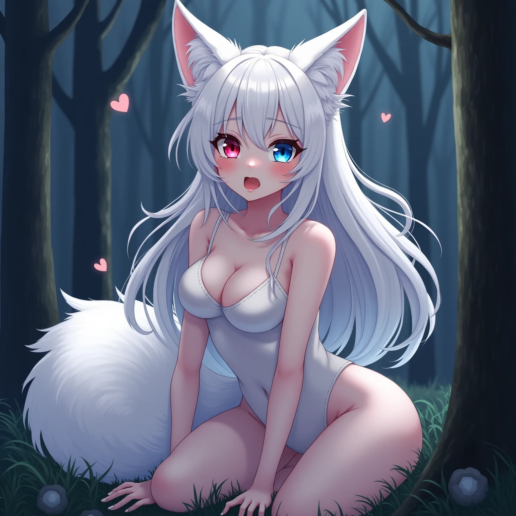 [One Fox Girl, Female Very Sexy Body, Blue and Red eyes, Hearts, White Hair, Female Long Hair, Female Fluffy Body, Female Big Fox Ears, Female White Big Fox Tail, velu female, Skinny, cute, Very Huge Breast, Tits, Adult, Tall, Cute, Naked, Blushing, Female Orgasm] [One Fox Boy, Male White Hair, Male White Skin, Male Red eyes, Male White Fox Tail, Male Sex Penetration, Love Eyes, Male Big Chest Furr, velu man, Male Very Huge Penis, Abs, Male Very Big Testicule, In Forest, Night, Cute, Naked, Blushing, Sexual Pose]