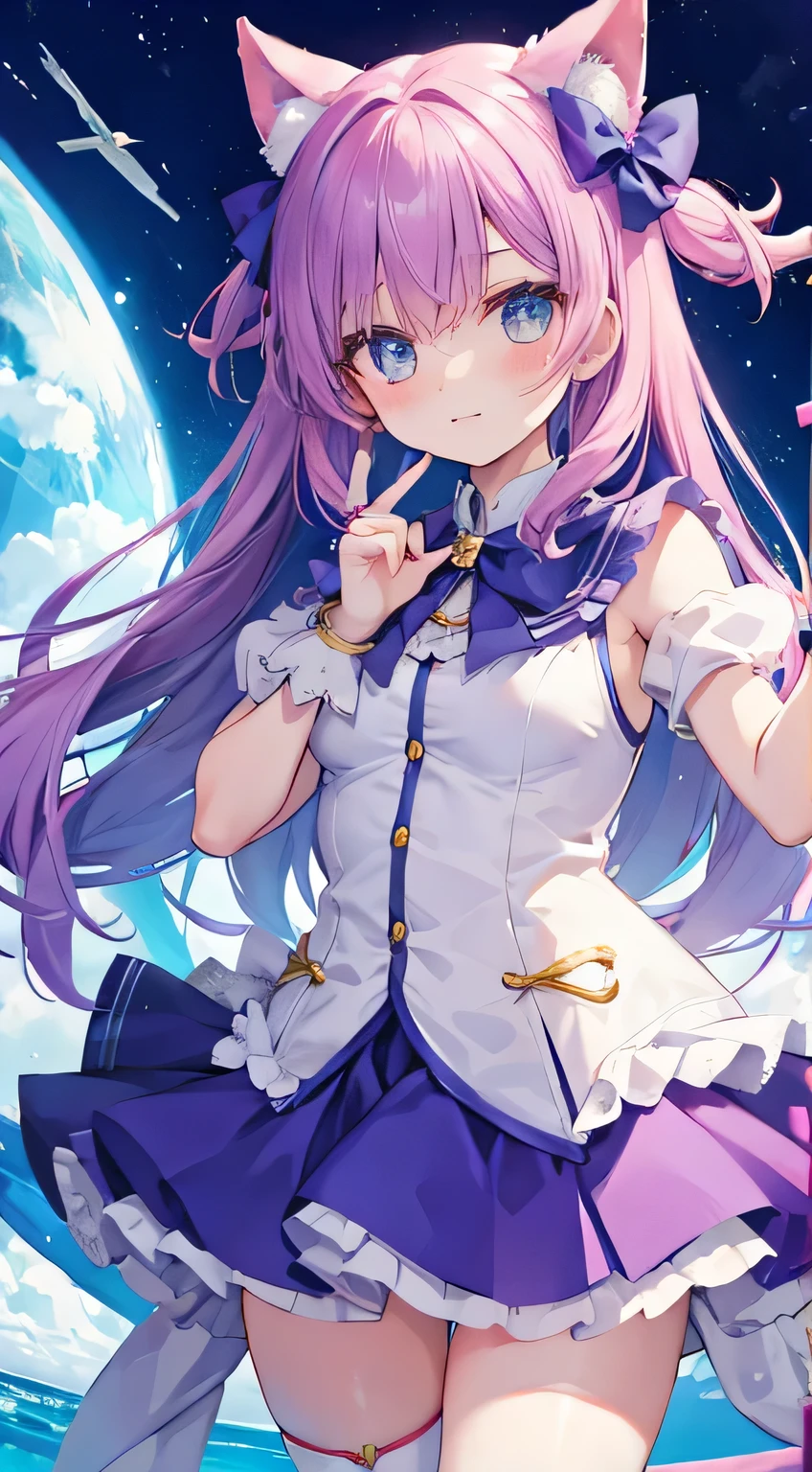 cute,Magical girl,From the thigh up,magic circle,She's a princess,lake(master piece,best quality,ultra detailed),Beautiful girl , Beautiful face, Beautiful hair, detailed perfect pupil of eyes ,detailed mouth, Impressive Scene, Impressive Composition, Impressive Lighting