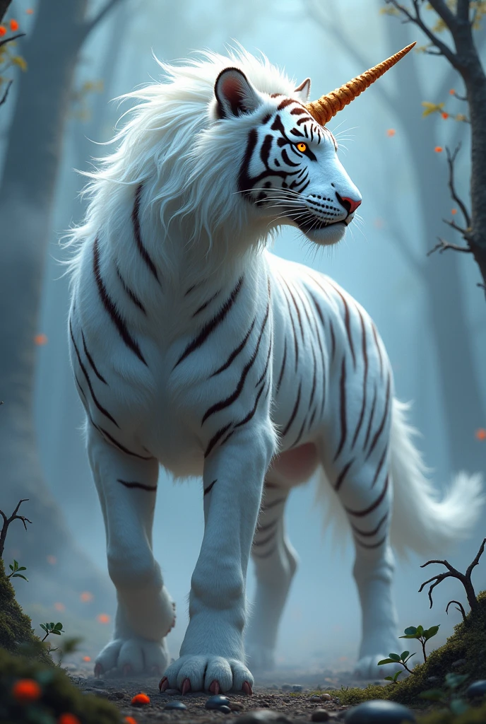 Unicorn and white tiger terrible hybrid 