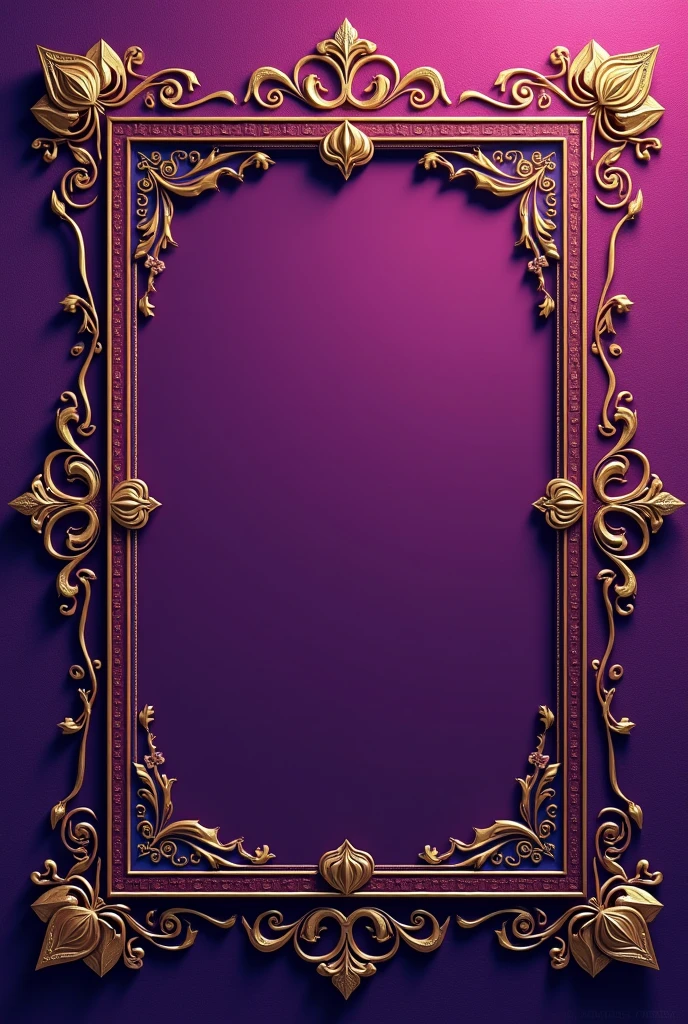 Purple bright background with Persian border in rectangle shape and metallic more enhanced and colorful and make it look elegant and royal