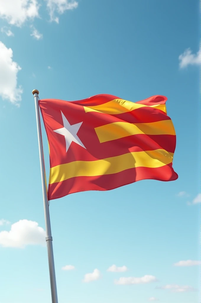 A Catalan flag waving in the wind