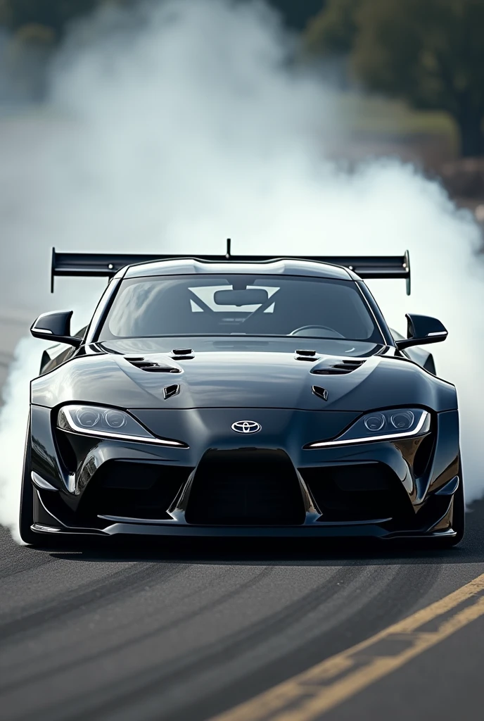 A supra car in black colour jiske piche se dua Raha tha aur vah drift
Use aage se bhi dikhao aur piche se bhi