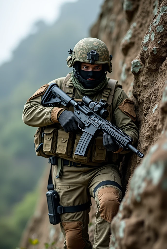 Special unit soldiers use M2000 to climb.