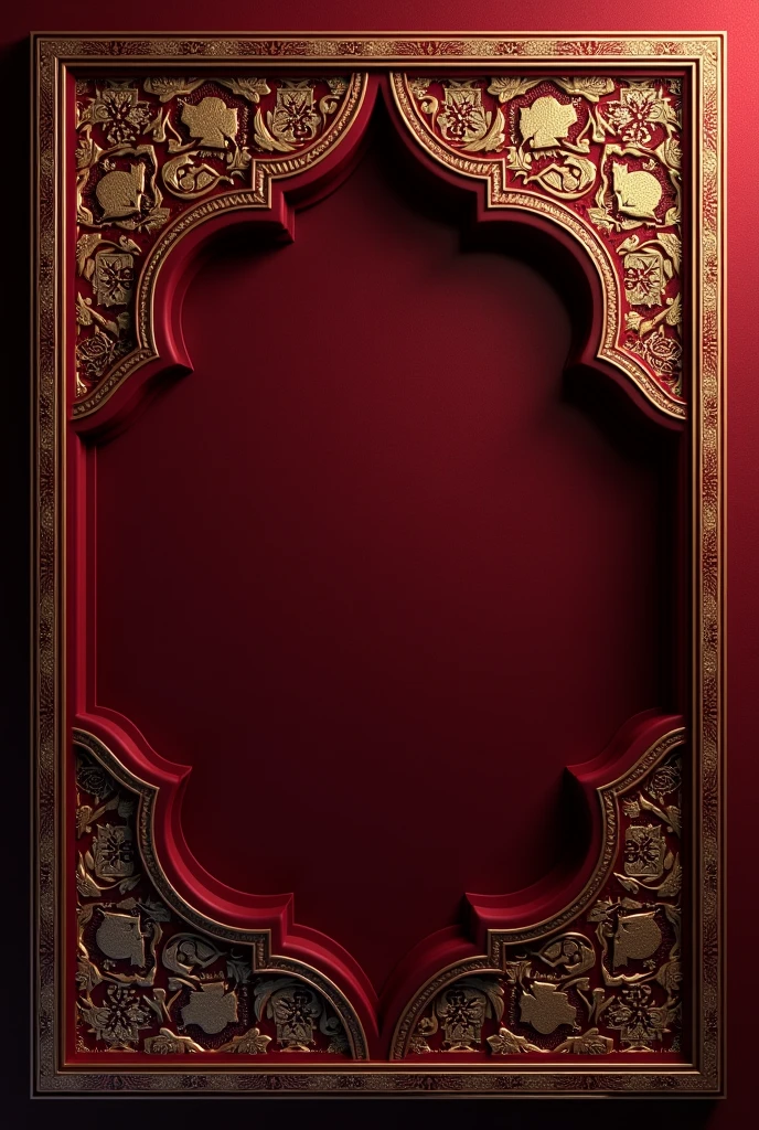 Maroon dark texture background with Turkish 
border in rectangle shape and more enhanced and colorful and make it look elegant and royal 
