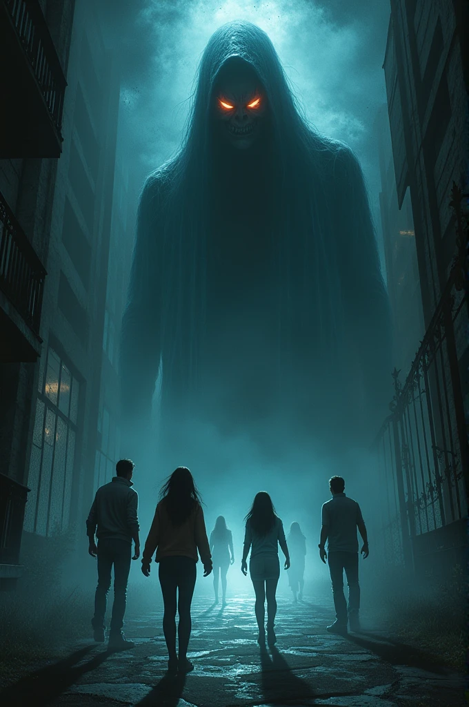 As they tried to escape, they encountered the malevolent force described in the journal. It took the form of a shadowy figure, its eyes glowing with a sinister light. The friends were trapped, their attempts to flee thwarted by the house’s shifting layout.