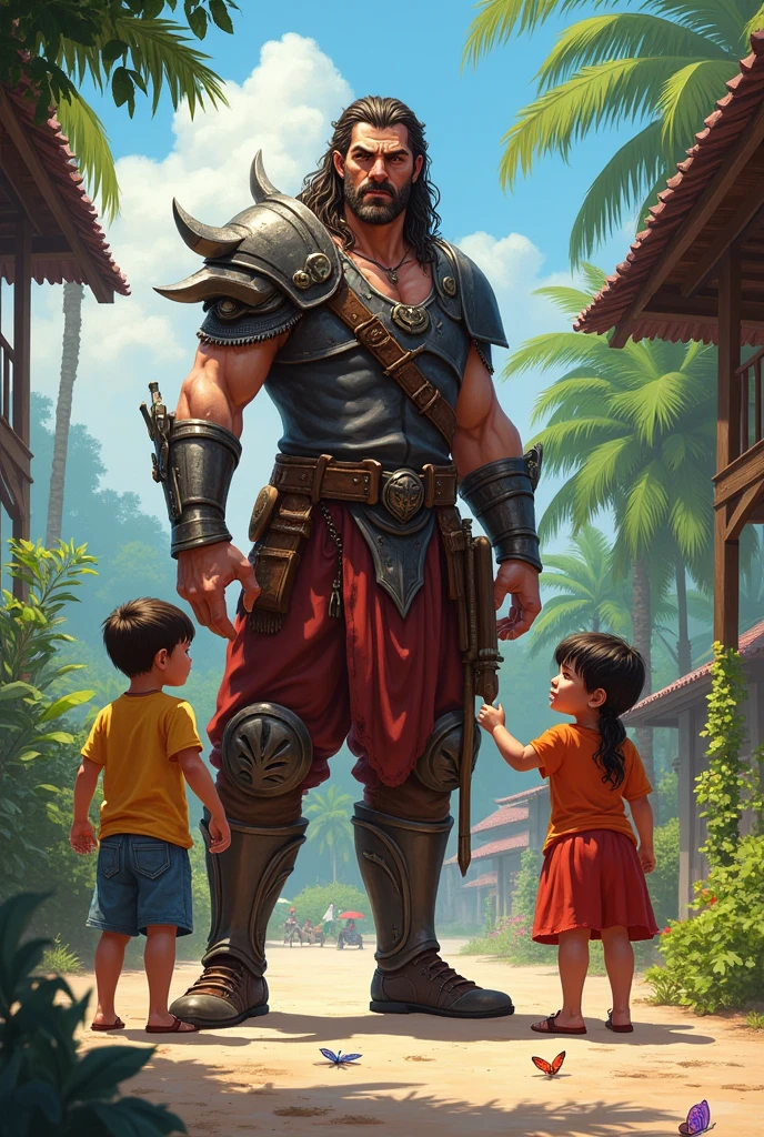 karlach from Baldur's Gate 3 but her job babysitting in Thailand
