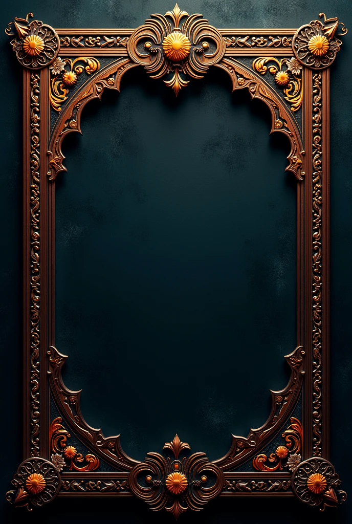 Black dark texture background with Turkish
border in rectangle shape and more enhanced and colorful and make it look elegant and royal