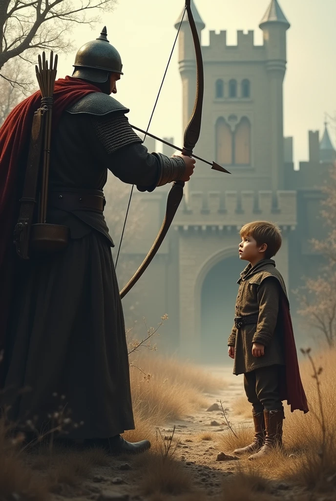 One of the king's men shot an arrow at a 10-year-old boy.