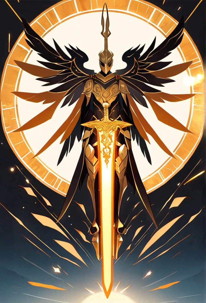 SaitoAltura: 1,8 metersHair: Black and shortBody: Robust but not fatEyes: Gold Mask: Covers the lower half of the faceArmor: Red with orange details, adorned with symbols related to the sunWings: Of golden lightSword: Of golden light in one of his handsSymbols: Symbolism of the sun behind