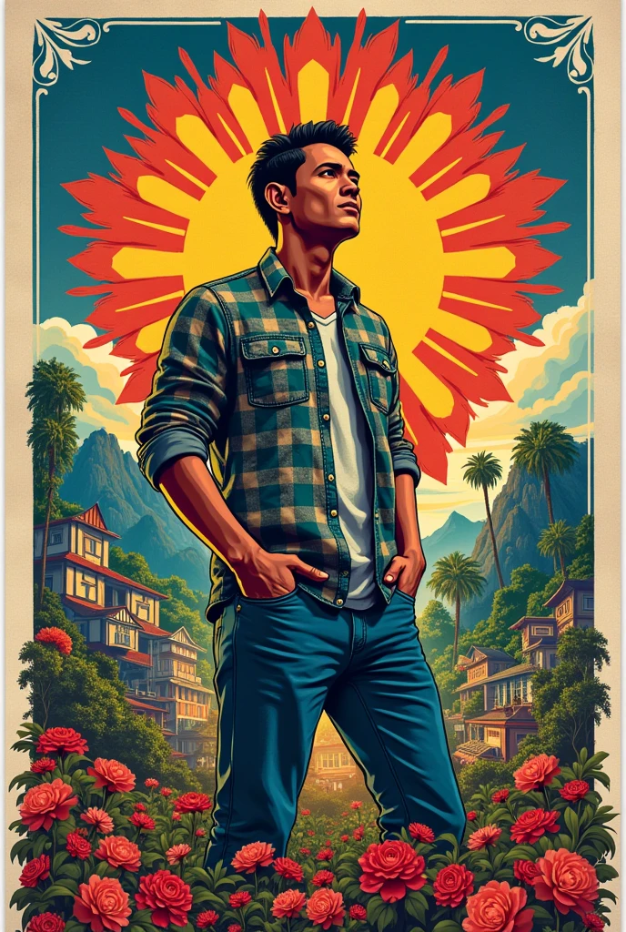 Poster about:Filipino:wikang mapagpalaya