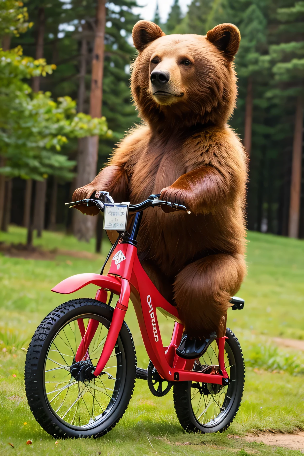 A bear riding a unicycle