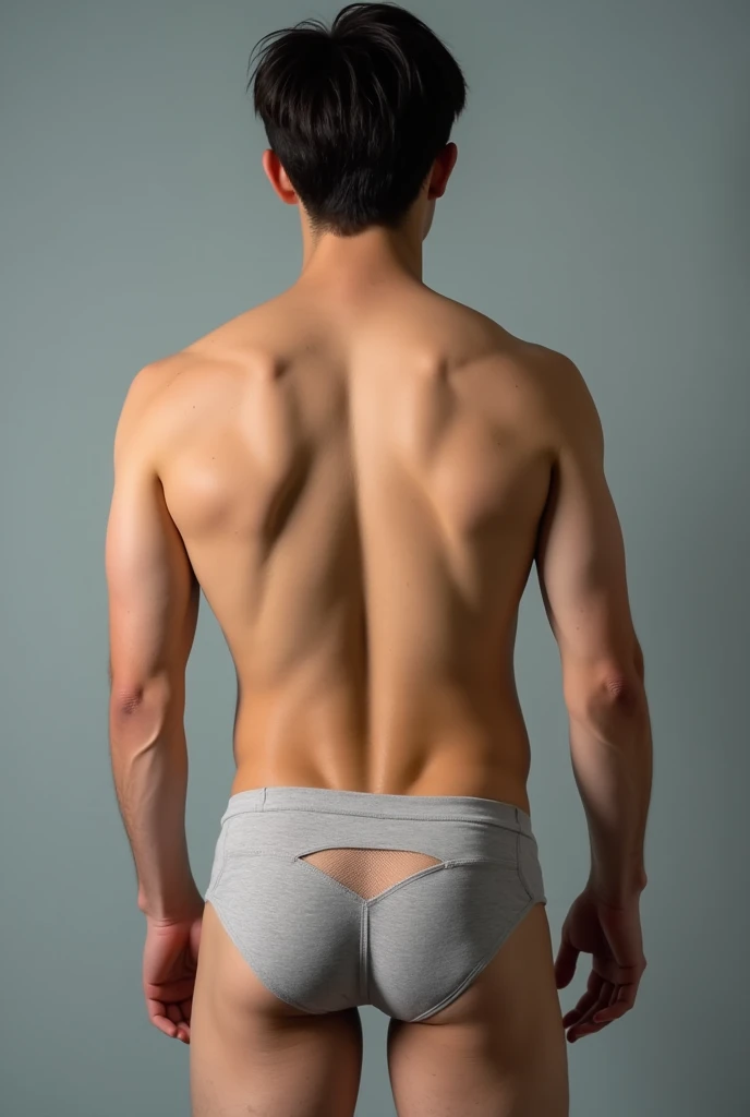 Korean man wearing ripped crotch underwear