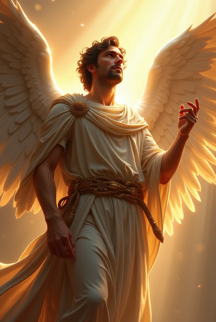 Michael the Archangel making a gesture of silence