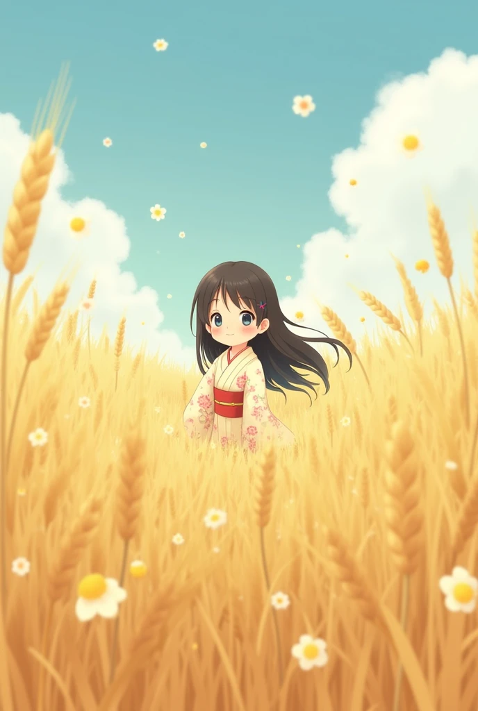 Cute Japanese girl with wheat