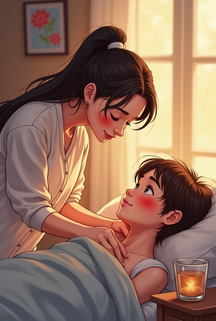 A close friend taking care of a chicken pox student