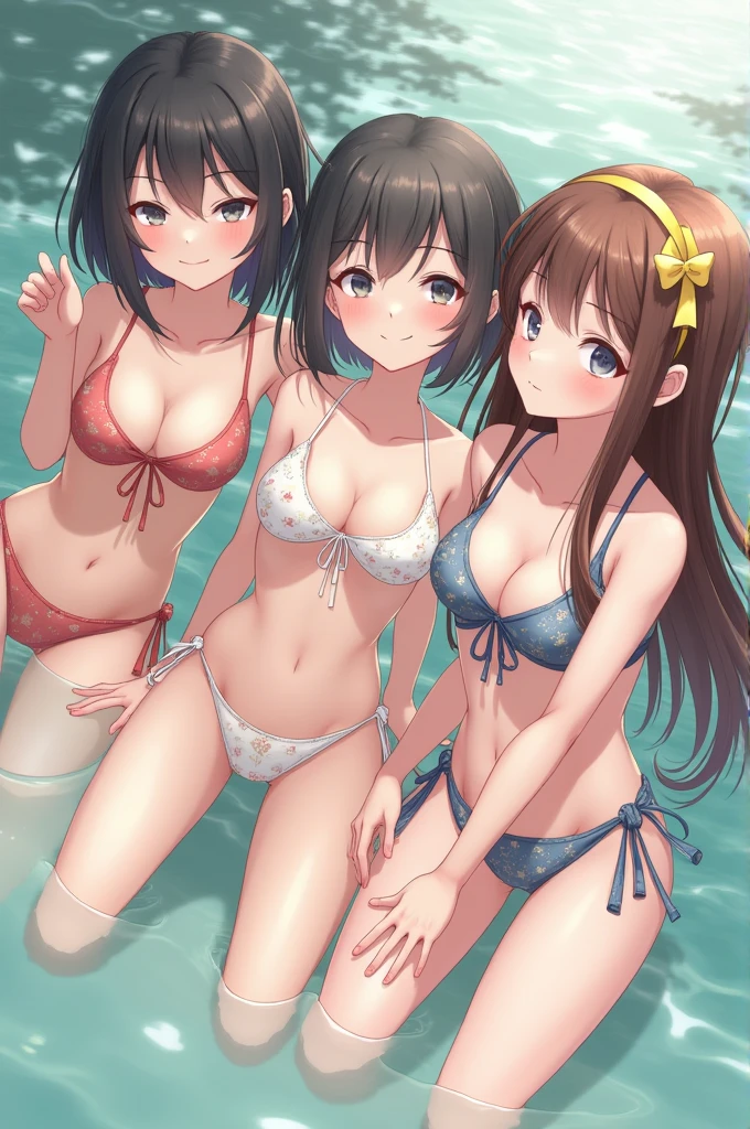 Lolis in untied swimsuit