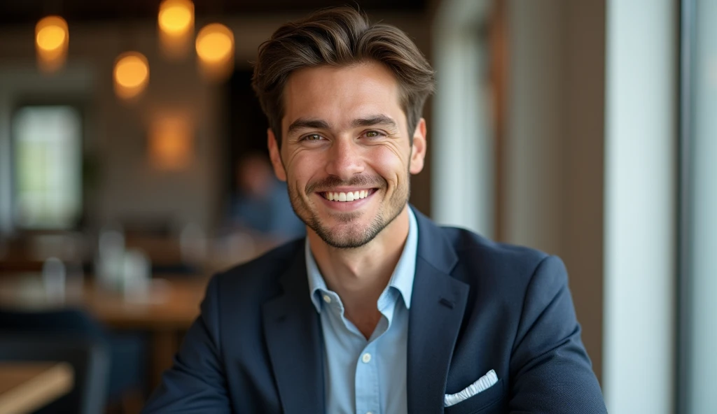 Young Man who is successful in his life with smile face