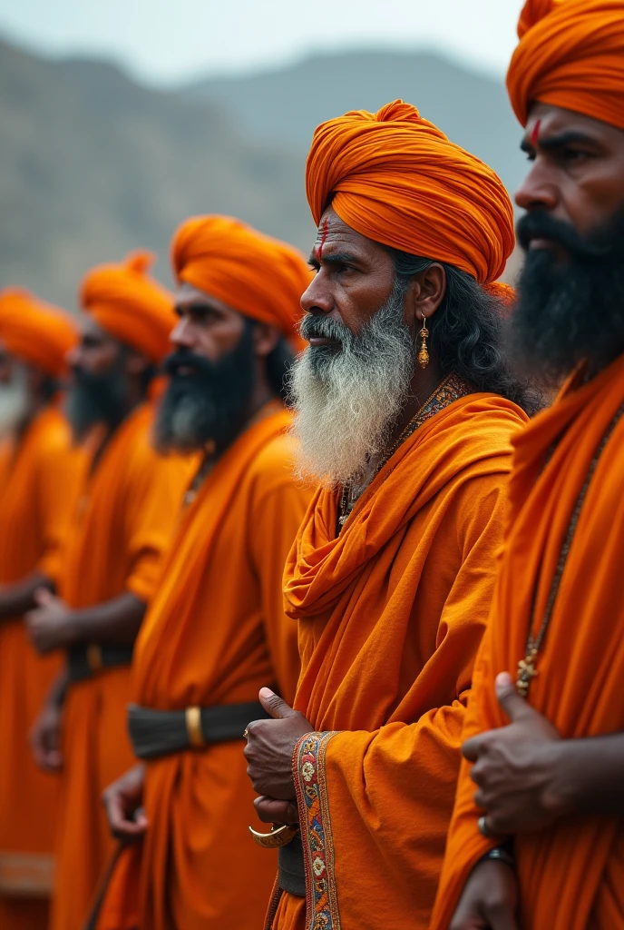 Indian men bhagwa worrier