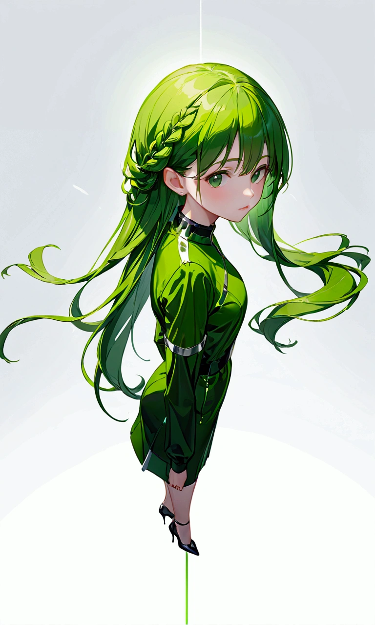 Highest quality、high resolution、Green long hair、corolla、clear