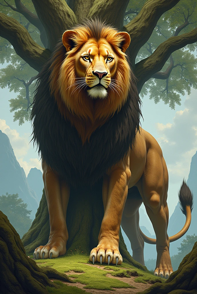 Lion mix tree change lion bodybuilder
