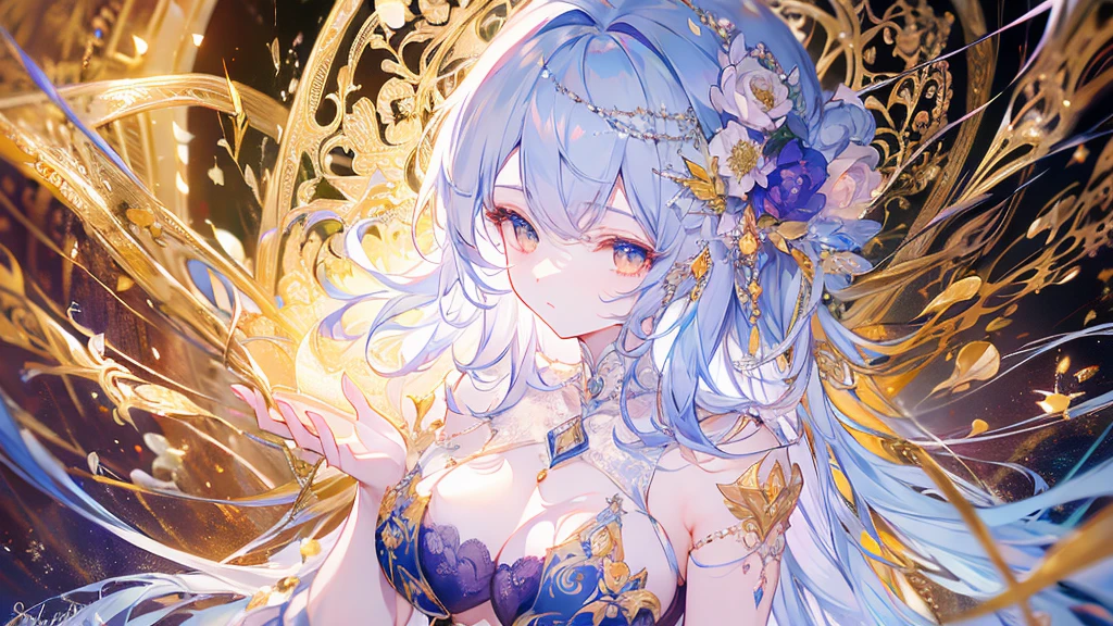 High resolution RAW color art, animation,Sculpture, Silver Marble Skin, (((Highly detailed elegant))), Magical atmosphere, Detailed skin, texture,(Exquisitely crafted, The finer details, Ultra-detailed art), Depth of written boundary, Bokeh, Silky to the touch, Hyper Detail, Beautiful Eyes, Elegant face, magic circle, sunrise, Upper Body, (Big Hips, Recall), View from above