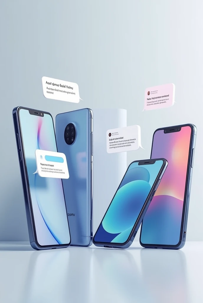 Generate carosel post showing phone's in which group chat notifications is open
