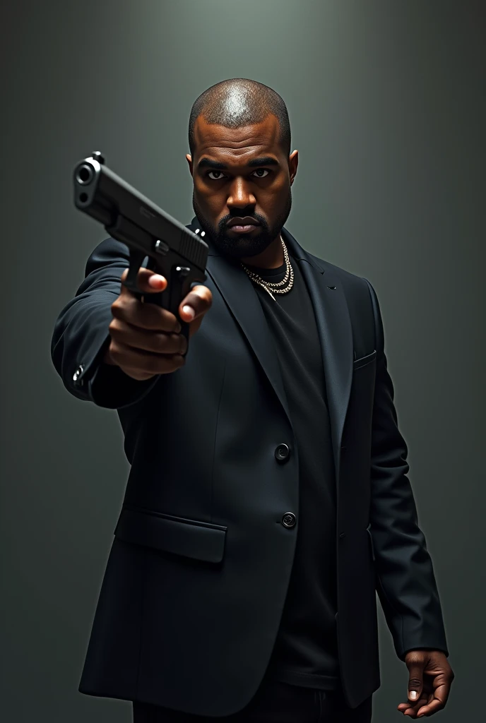 kanye west holding a gun