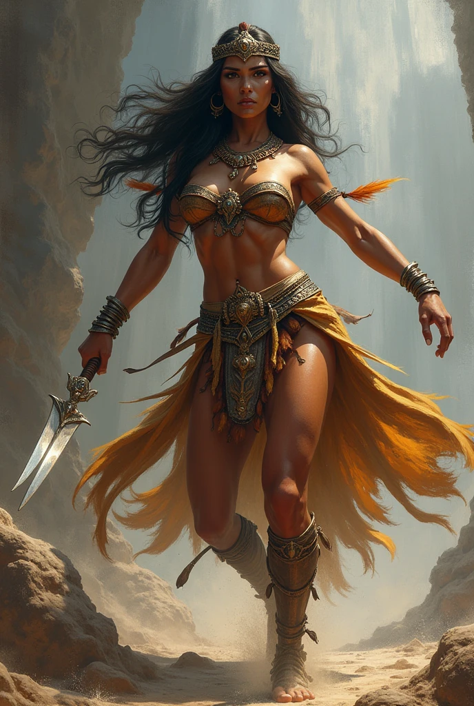 amazon woman, com a Excalibur