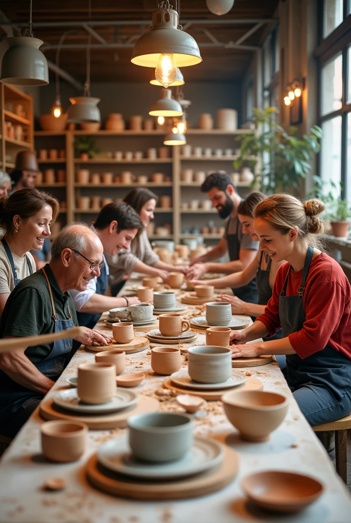 Generate carosel post with a pottery community event vibe