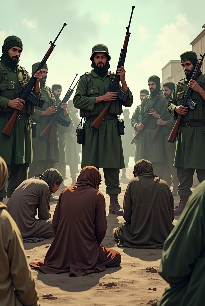 Balochs are offering namaz Pakistani forces pointing gun on them