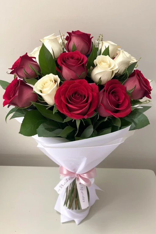 bouquet、rose、white、pink、red、Green background