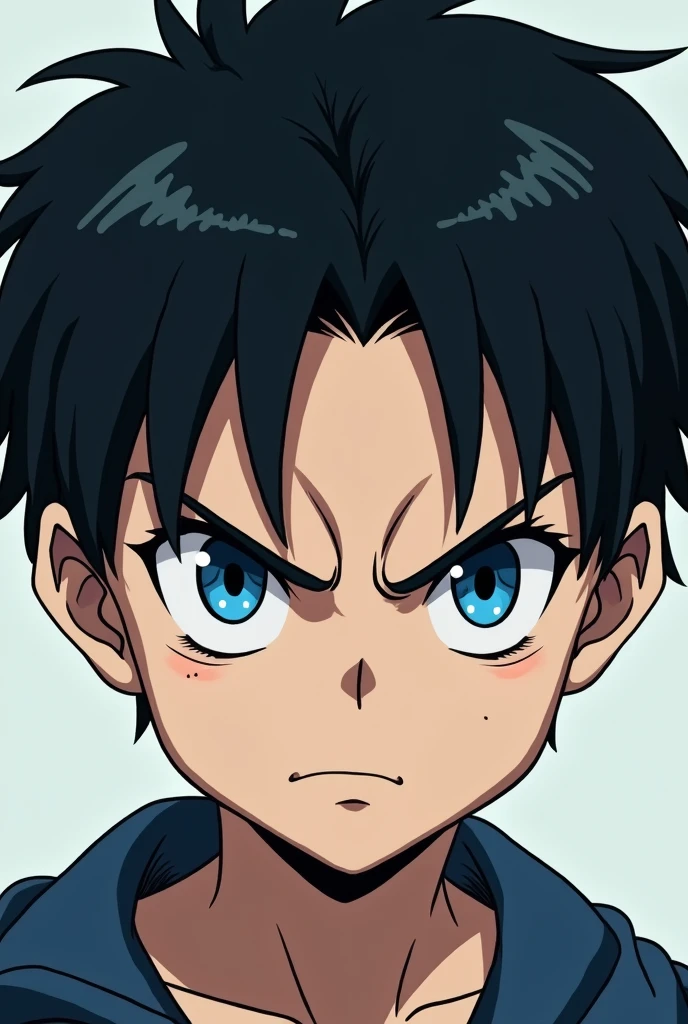 anime、Angry boy、Blue Eyes、Parting hair in the center