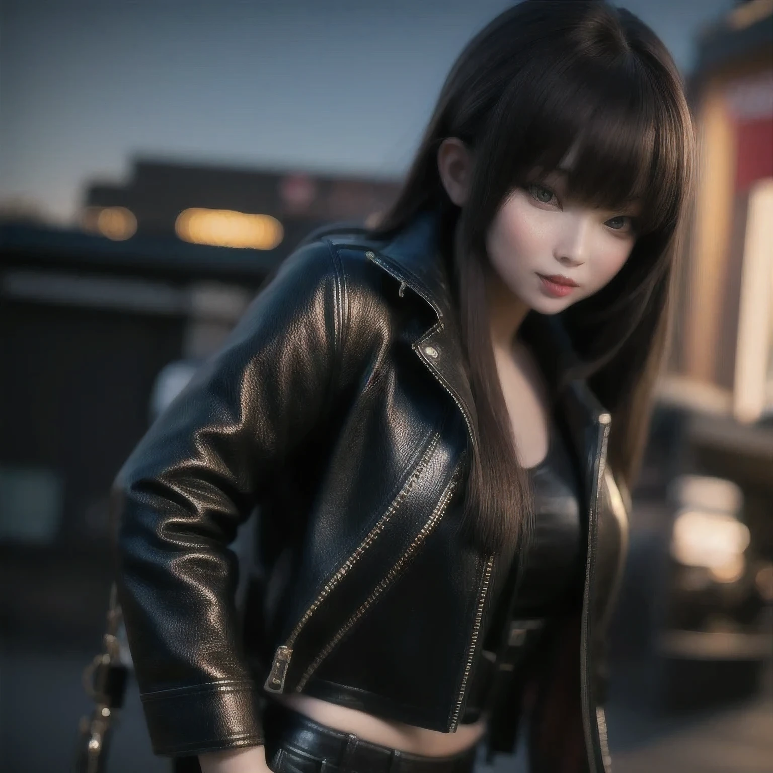 Black leather jacket