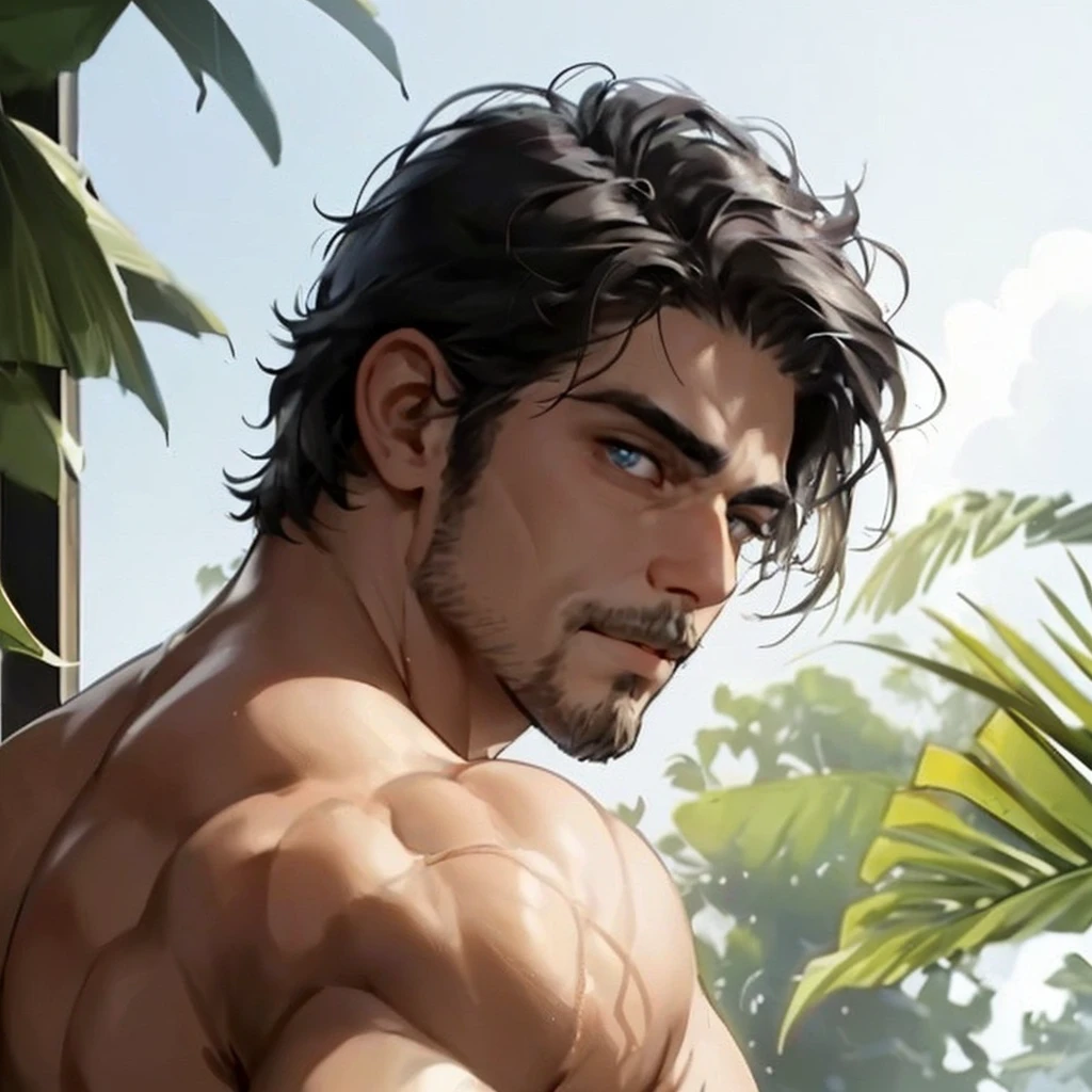 ((the best quality)), ((Masterpiece)), (details), perfect face, high definition, Masterpiece,4k,details clearly,,,Handsome face, white skin, perfect body, male body, strong muscles, wavy abdominal muscles, Abs, blue eyes, white skin, The most handsome man in the world, handsome, The coolest face, Male characters, challenge, Show off your body, Strong breasts, beautiful eyes, Look clearly., short hair