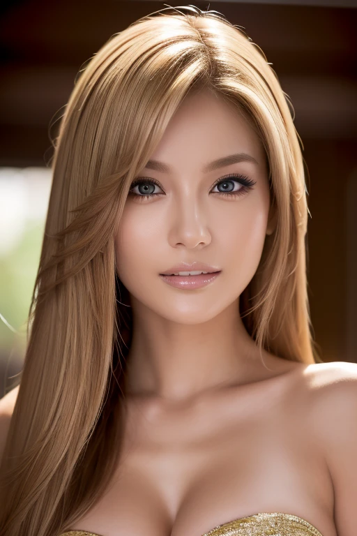 1 female,20th generation,round glasses,blonde hair,semi-long,Moist eyes,looking at the viewer,dynamic angle,cleavage,upper grade,Upper body,High definition,masterpiece,Highest image quality,8K,Super realistic,Chest and face are visible,portrait,sexy,