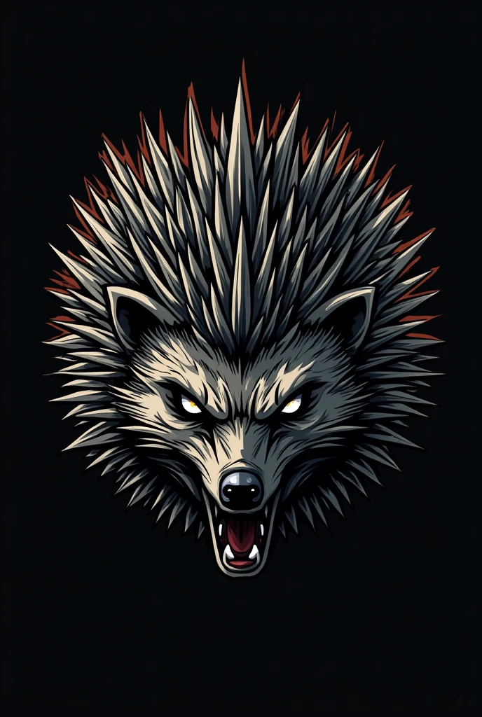 Sketch hedgehog head logo metal hardcore